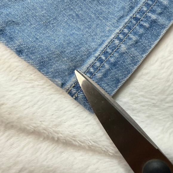 VTG Sonoma Carpenter Jean 12 Petite Cropped Denim Utility Pockets Light Wash 90s - Picture 7 of 11